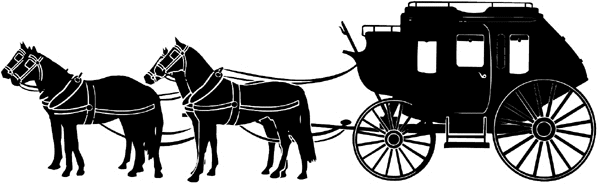 Stagecoach pulled by four horses vinyl sticker. Customize on line.  Autos Cars and Car Repair 060-0358 